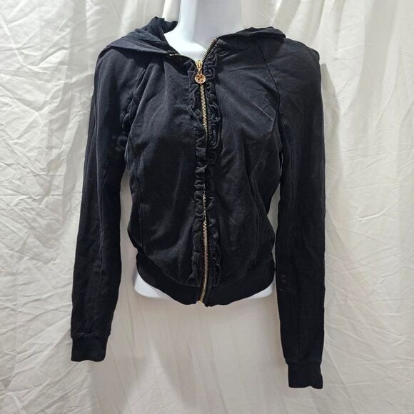 vintage y2k bebe rhinestone back logo mcbling zip up hoodie - Picture 3 of 7